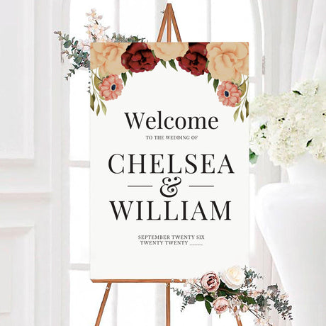 Ampersand Peach Floral Sign - goprintplus