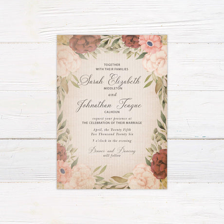 Antique Floral Invitations - goprintplus