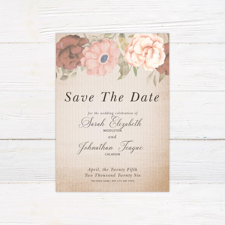 Antique Floral Save The Date - goprintplus