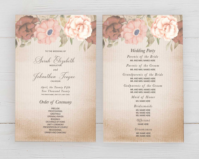 Antique Floral Program - goprintplus