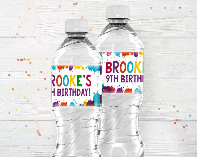 Art Birthday Water Bottle Labels - goprintplus