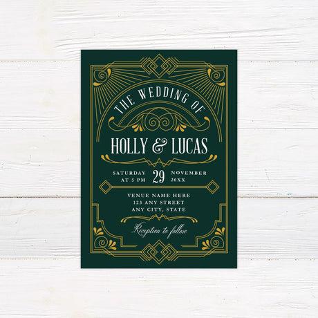 Art Deco Gatsby Invitations - goprintplus