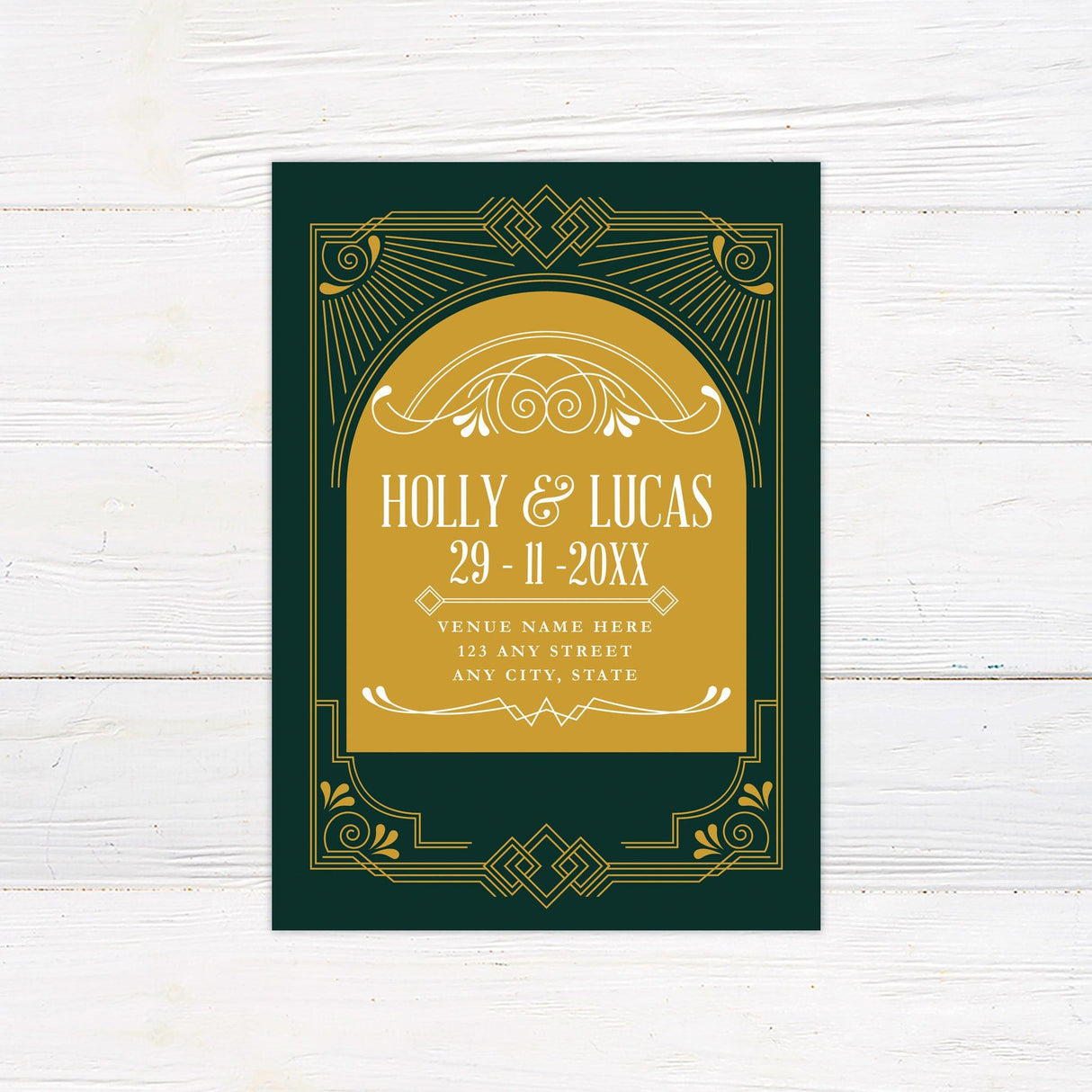 Art Deco Gatsby Save The Date - goprintplus