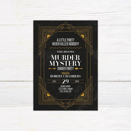 Art Deco Murder Mystery Invitation - goprintplus