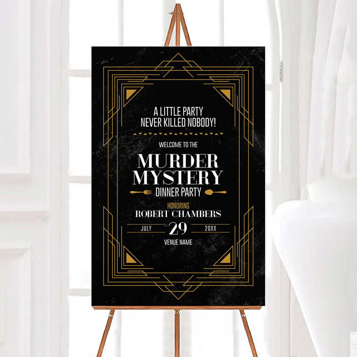 Art Deco Murder Mystery Invitation - goprintplus