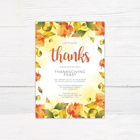 Autumn Leaves Give Thanks - go Print Plus