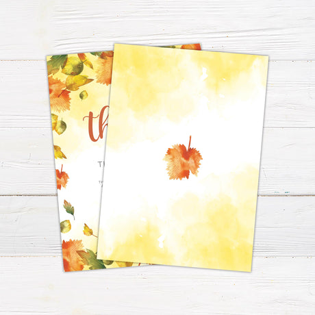 Herbstblätter geben Danke Einladung