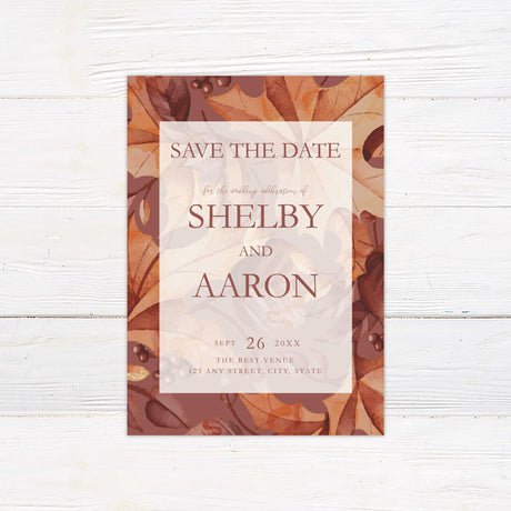 Autumn Leaves Save The Date - goprintplus