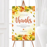 Autumn Leaves Give Thanks Welcome Sign