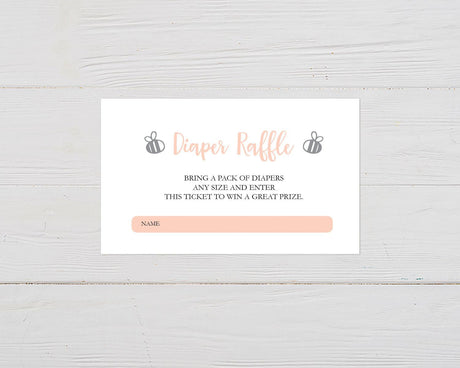 Baby Bumblebee Diaper Raffle Ticket - goprintplus