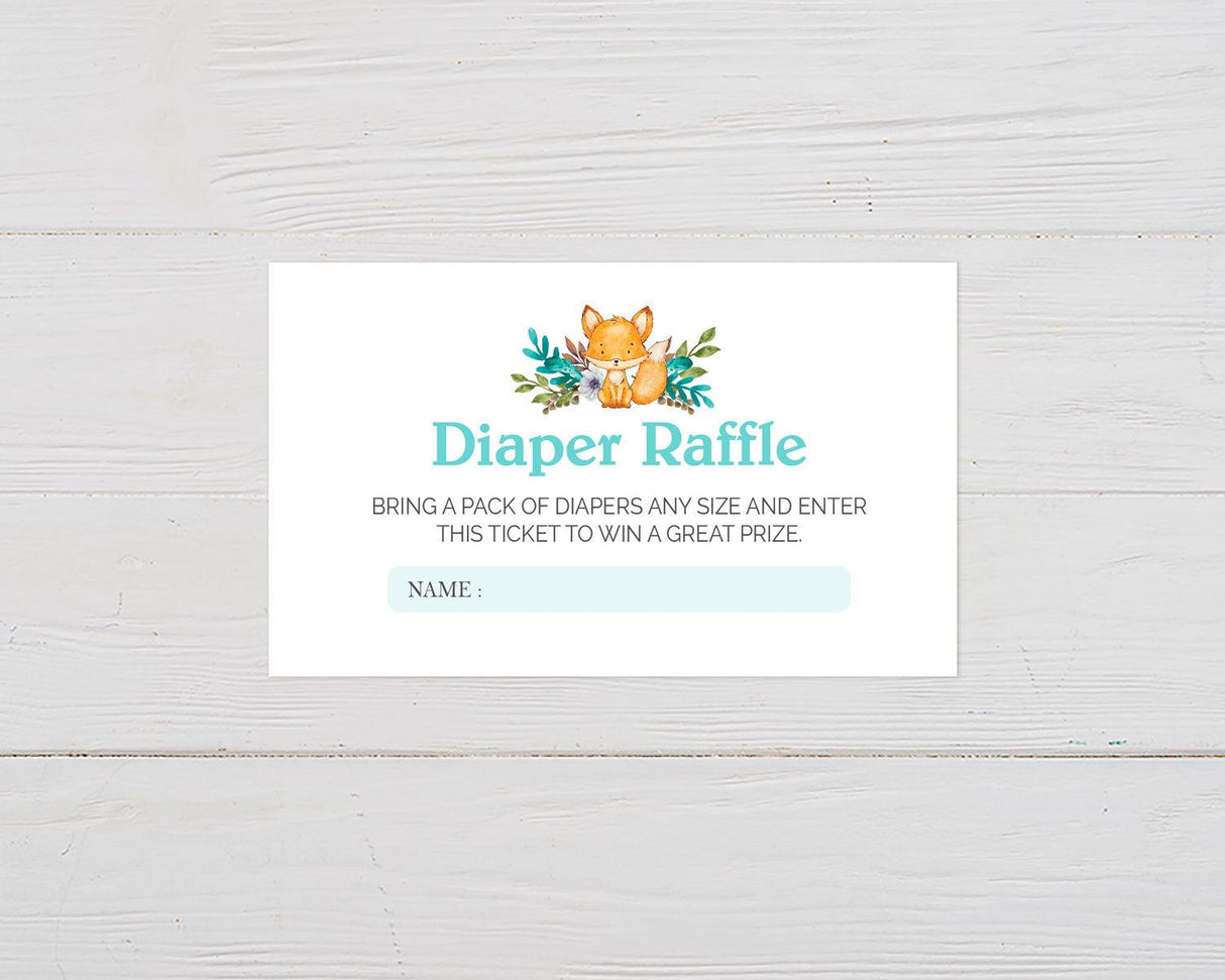 Baby Fox Diaper Raffle Ticket - goprintplus