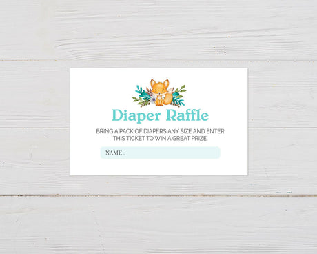 Baby Fox Diaper Raffle Ticket - goprintplus