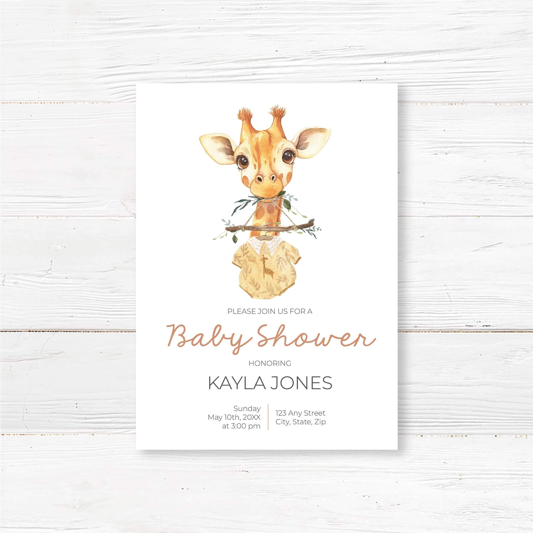 Invitación de baby shower de safari: invitación impresa con temática de  jungla – Go Print Plus, image size:2048x2048