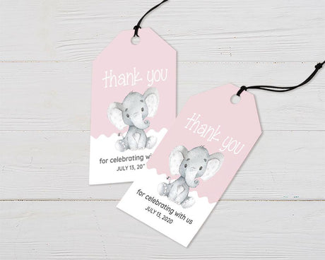 Girl Elephant Favor Tags - goprintplus