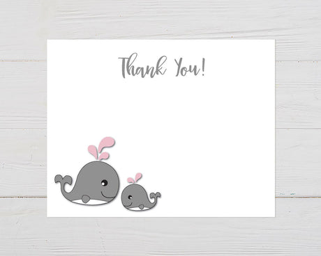 Pink Whales Thank You Card - goprintplus