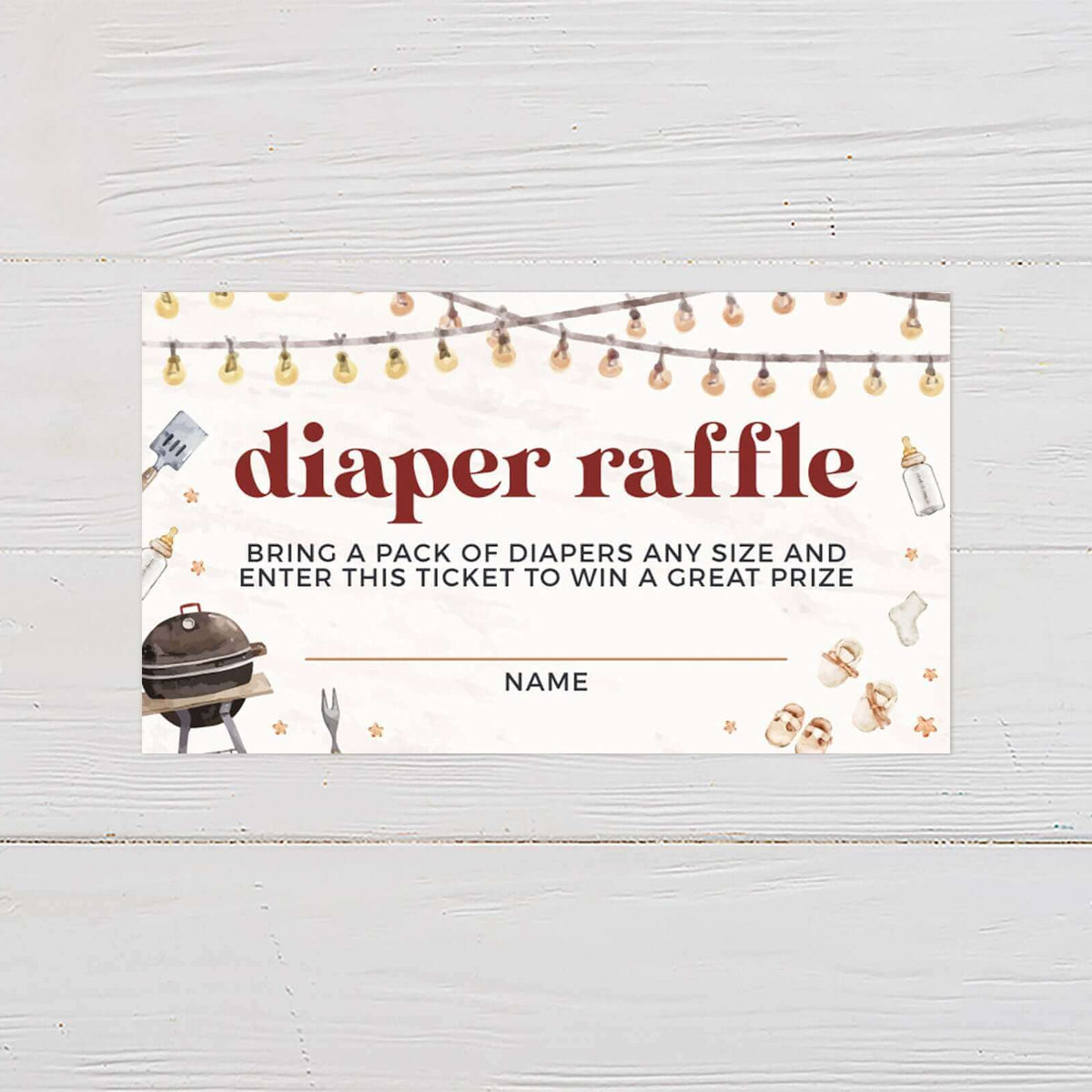 Backyard Baby-Q Diaper Raffle Ticket | Go Print Plus