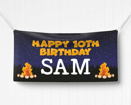 Backyard Bonfire Birthday Banner - goprintplus