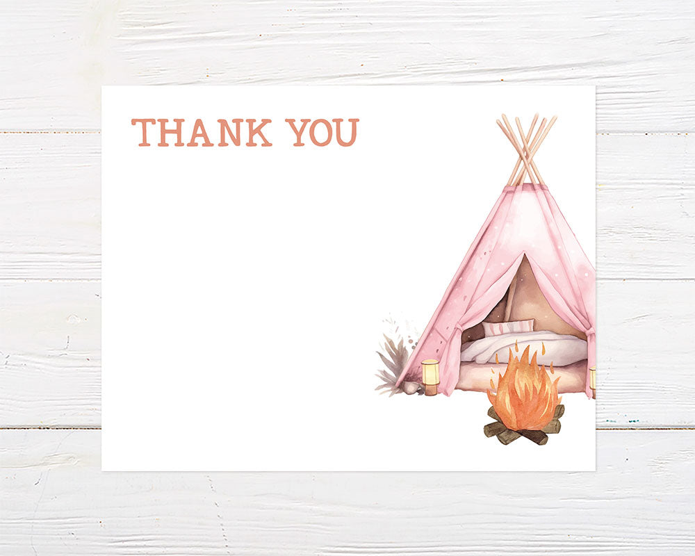 Backyard Camping Party Thank You Card