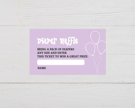 Balloon Outline Diaper Raffle Ticket - goprintplus