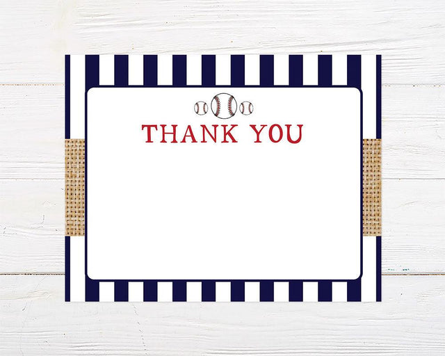 Baseball Birthday Thank You Card - goprintplus