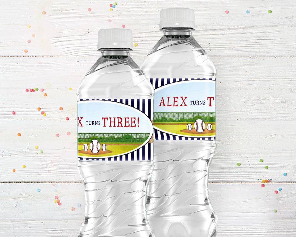 Baseball Birthday Water Bottle Labels - goprintplus