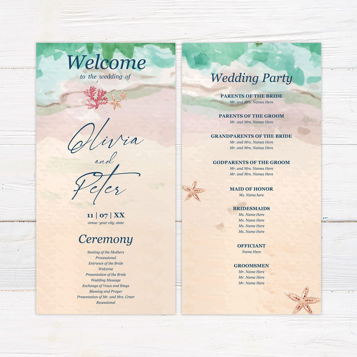 Beach Star Invitations - goprintplus