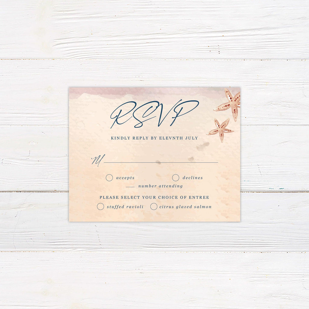 Beach Star Invitations - goprintplus