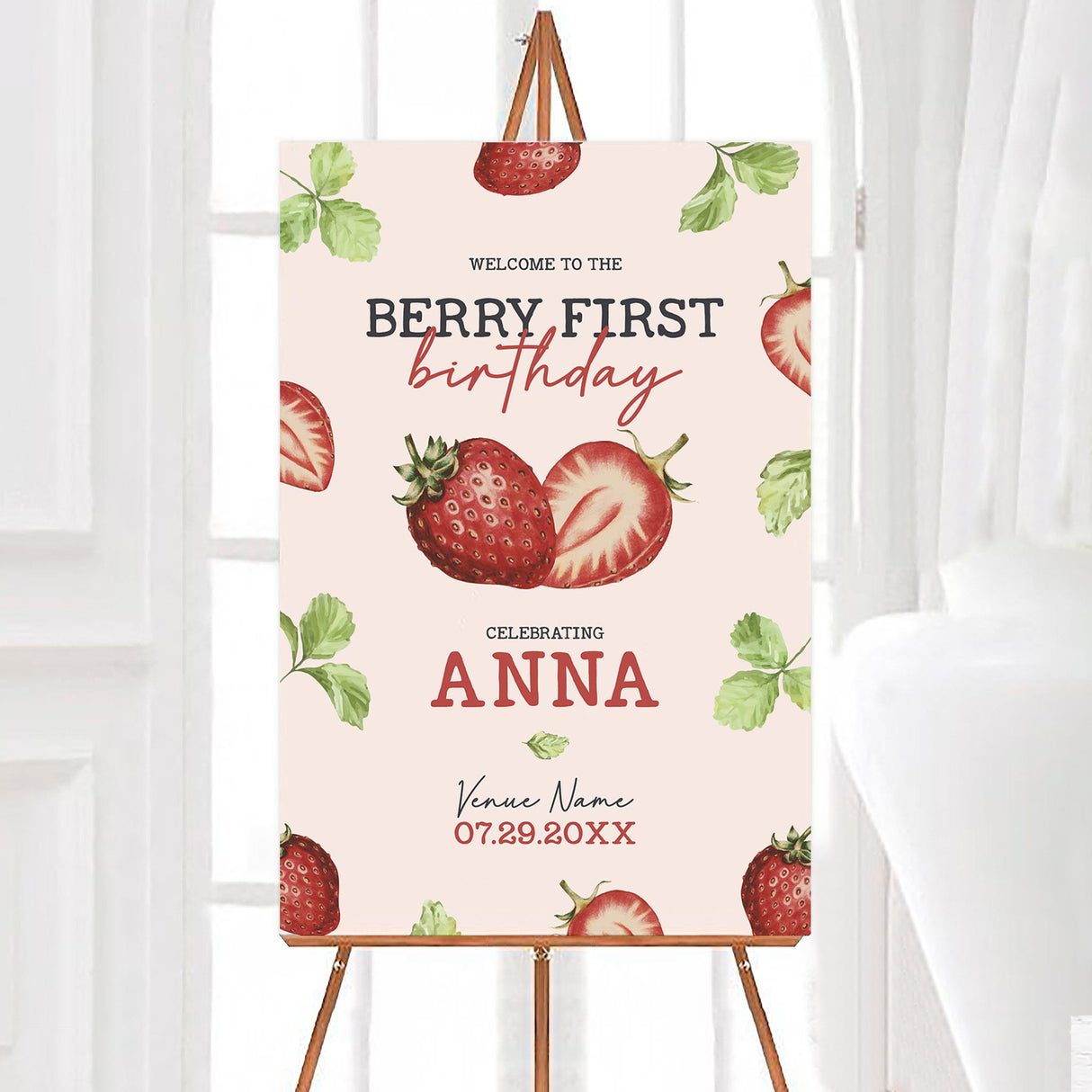 Berry First Birthday Sign