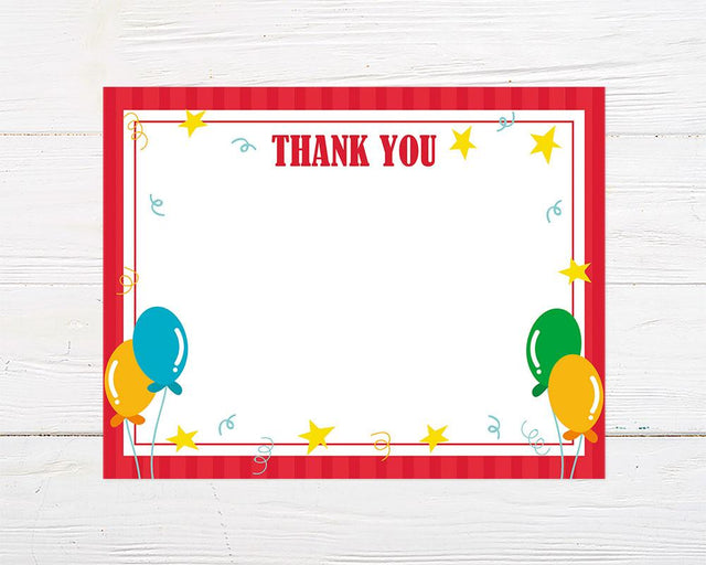 Birthday Balloons Thank You Card - goprintplus