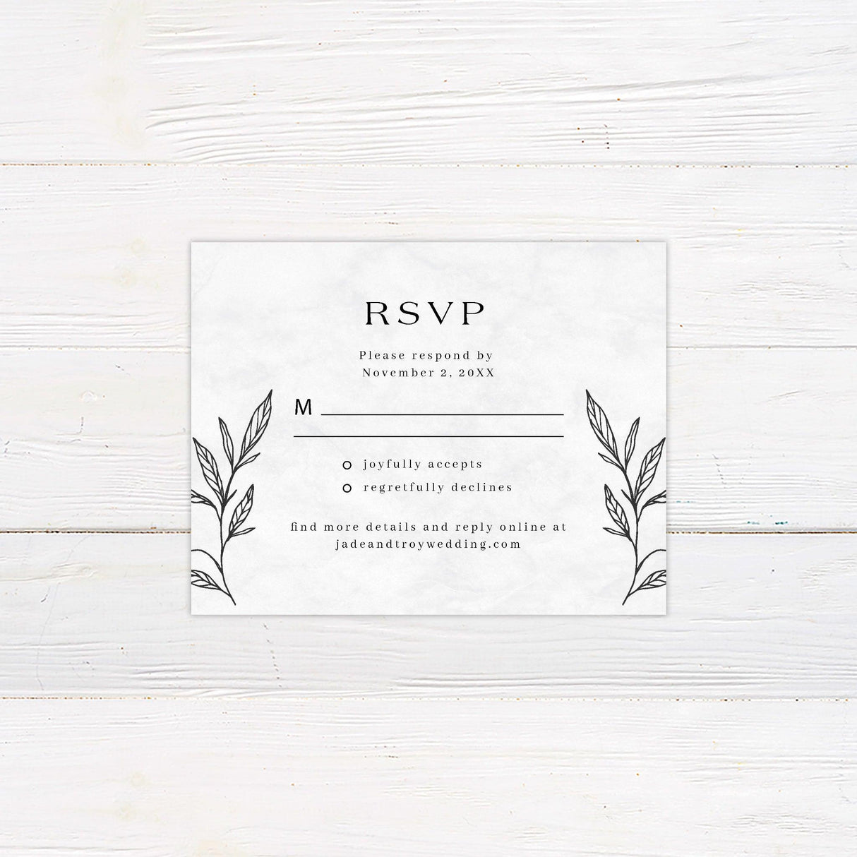 Black Leaves Invitations - goprintplus