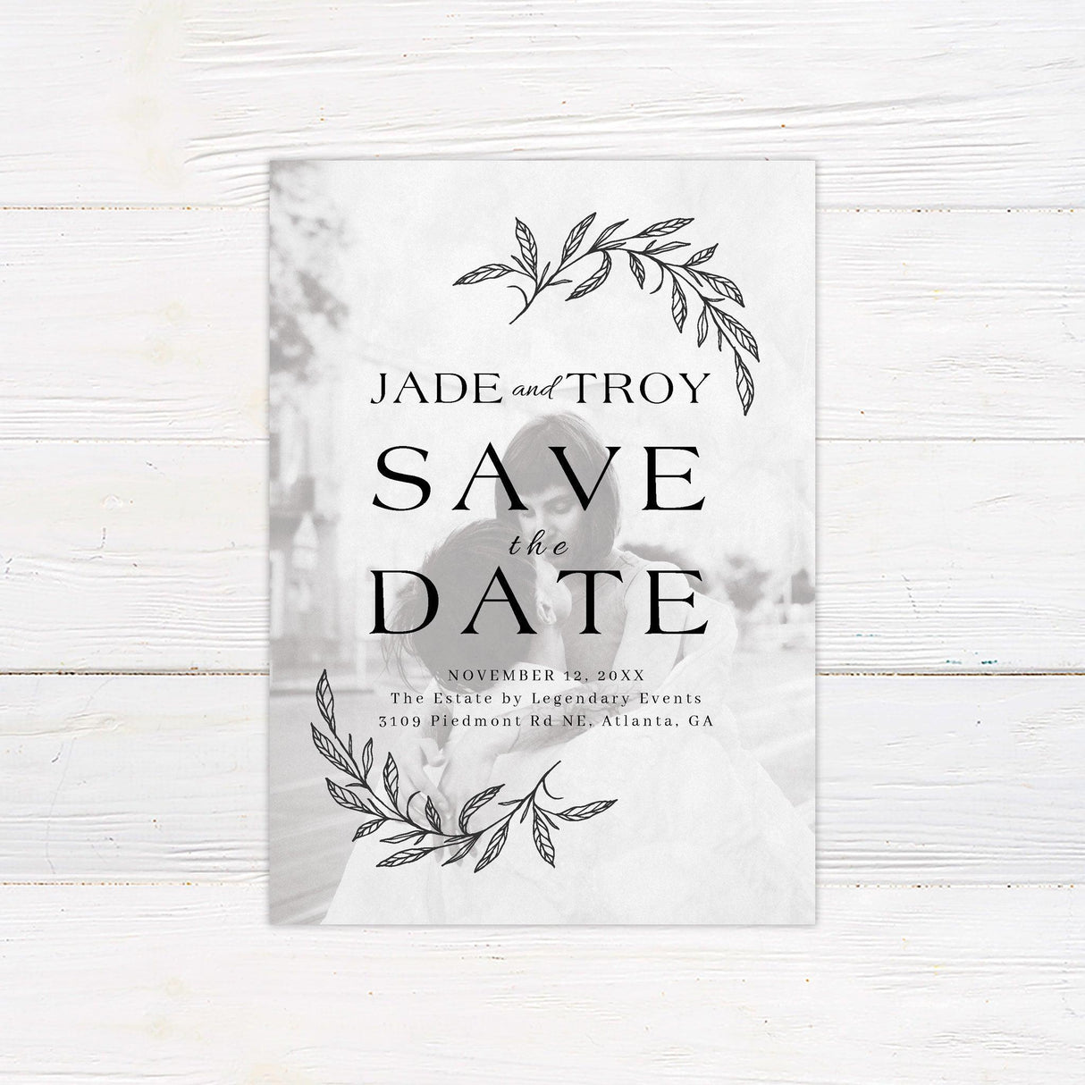 Black Leaves Save The Date - goprintplus