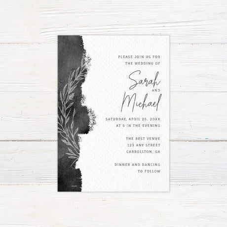 Black Wash Invitations - goprintplus