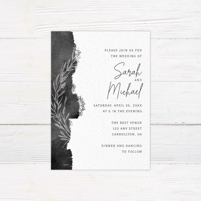 Black Wash Invitations - goprintplus