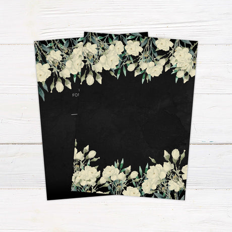 Black and Cream Floral Invitations - goprintplus