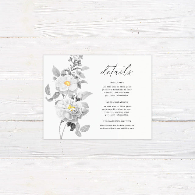 Black and Yellow Botanical Details Cards - goprintplus