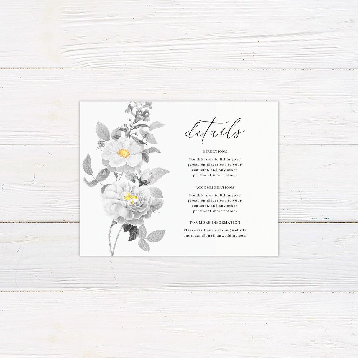 Black and Yellow Botanical Invitations - goprintplus