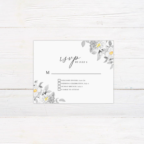 Black and Yellow Botanical Invitations - goprintplus