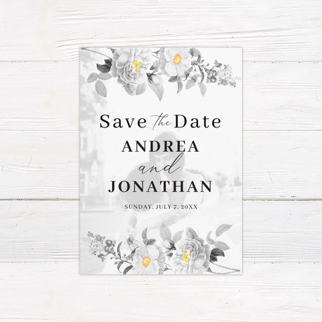 Black and Yellow Botanical Invitations - goprintplus