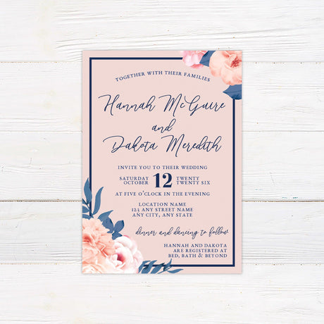 Blissful Peonies Invitations - goprintplus