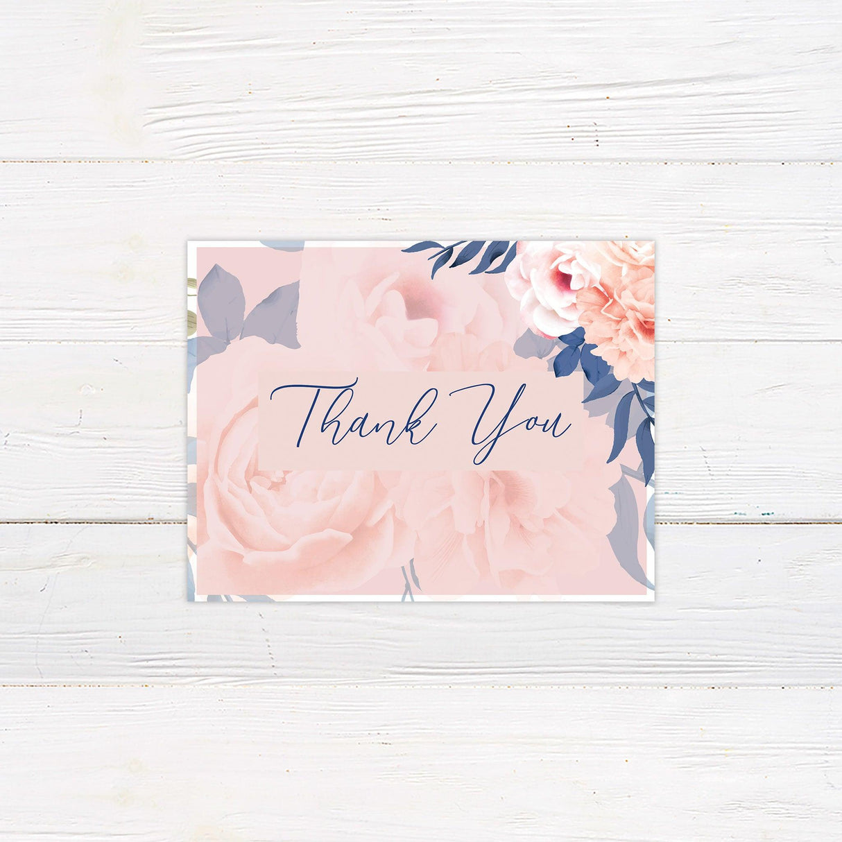 Blissful Peonies Thank You Card - goprintplus