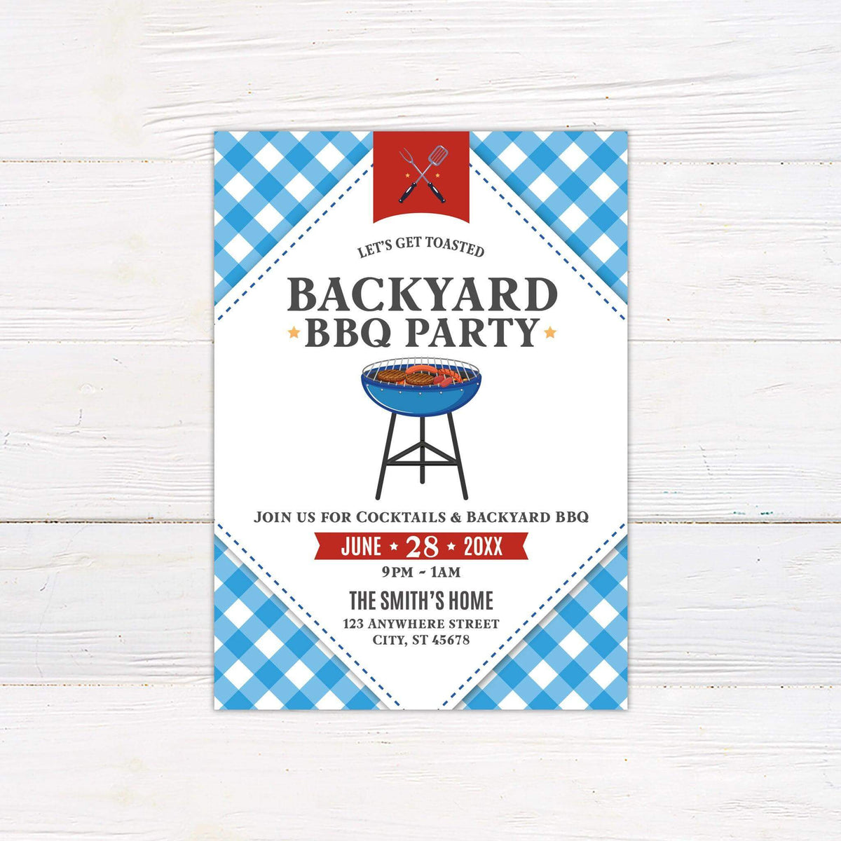 Backyard BBQ Party Invitation - Summer Cookout – Go Print Plus