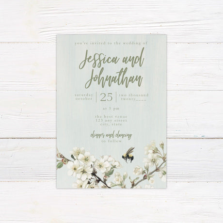 Blossom Bee Invitations - goprintplus