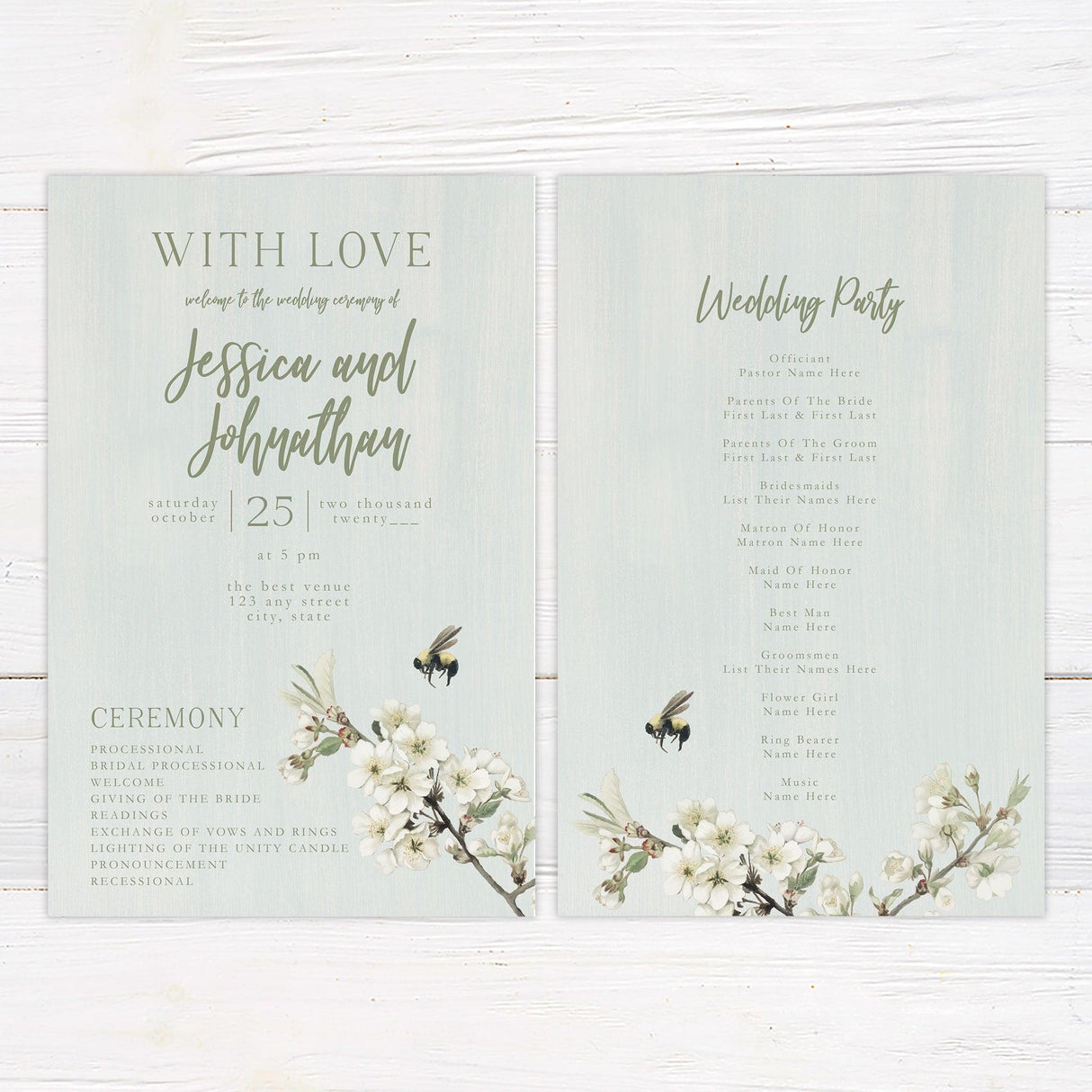 Blossom Bee Invitations - goprintplus