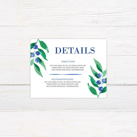 Blue Berry Details Cards - goprintplus