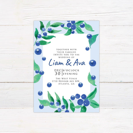 Blue Berry Invitations - goprintplus