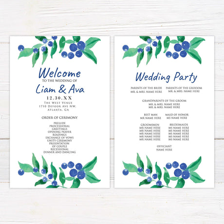 Blue Berry Invitations - goprintplus