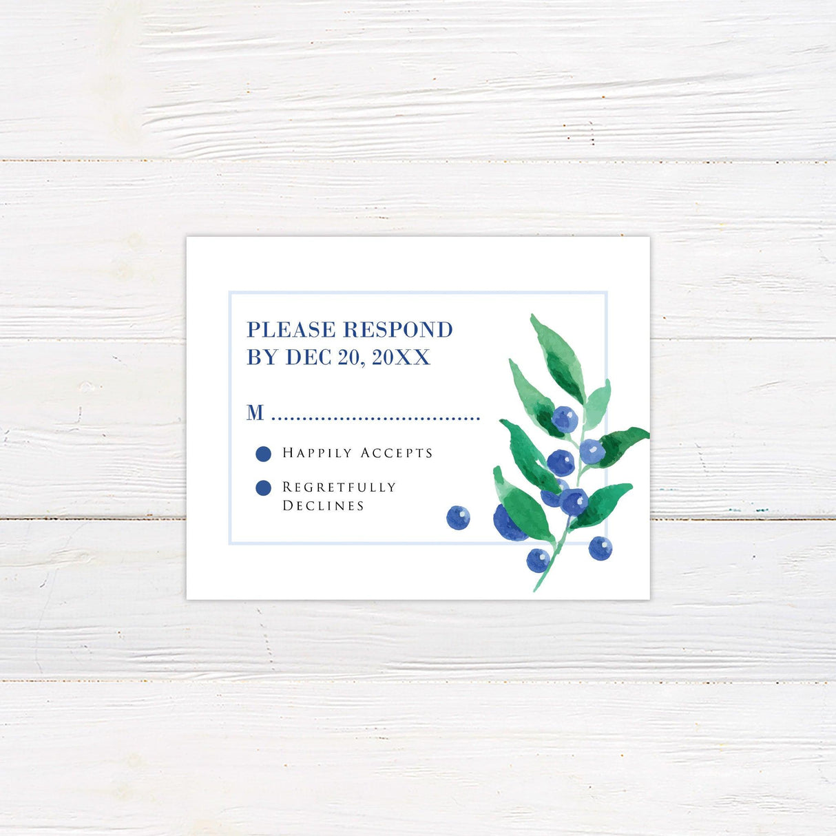 Blue Berry Invitations - goprintplus