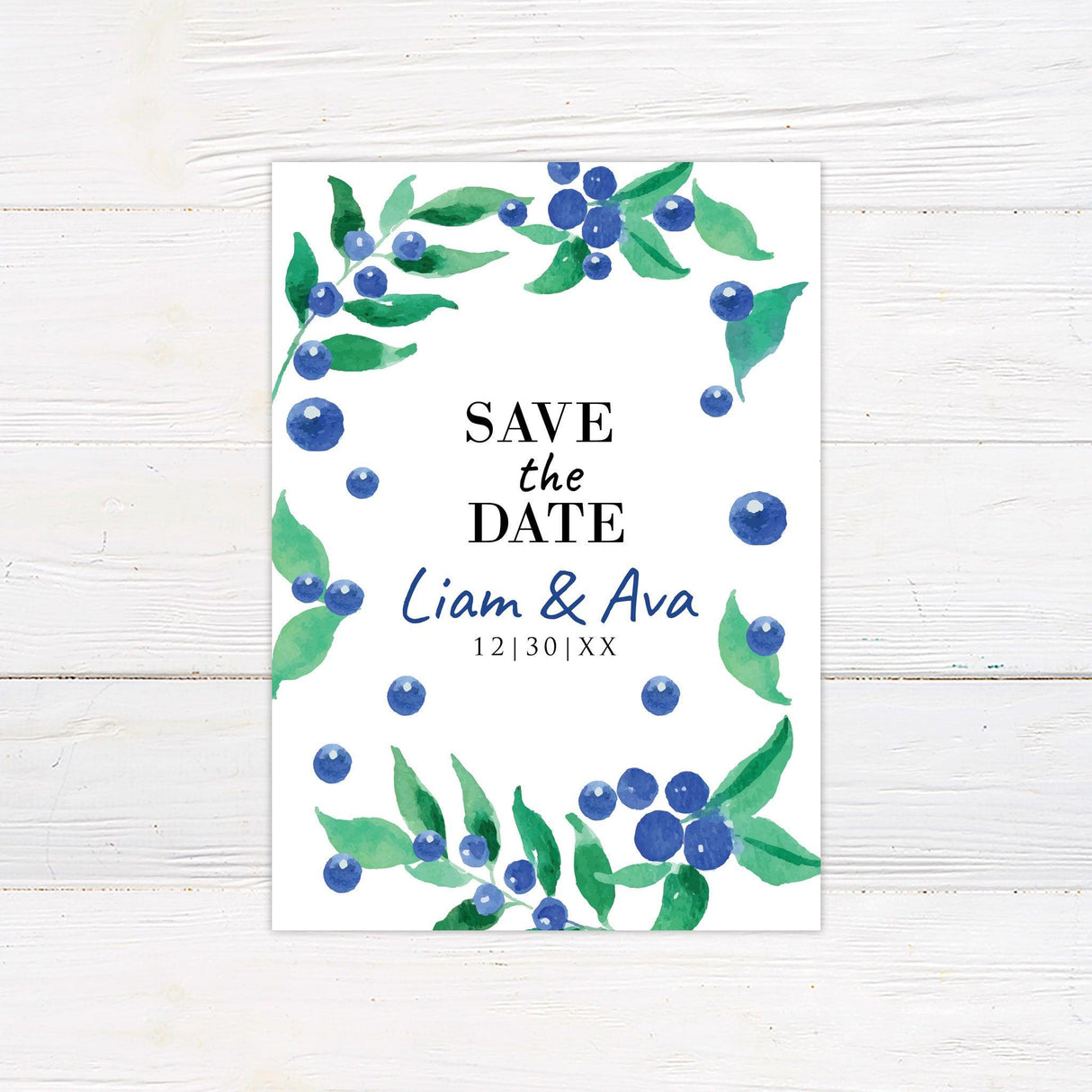 Blue Berry Save The Date - goprintplus