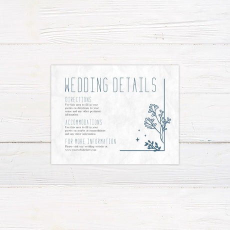 Blue Botanical Details Cards - goprintplus