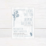 Blue Botanical Invitations - goprintplus